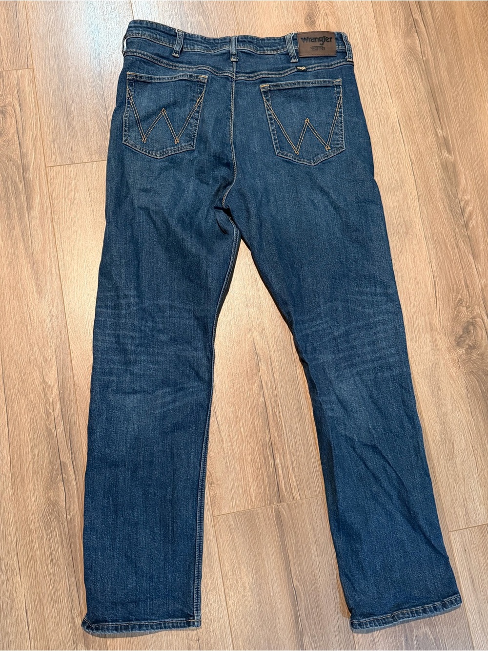 Wrangler Regular Fit Straight Leg Jeans Blue Denim 36 x 32 Western Work Casual